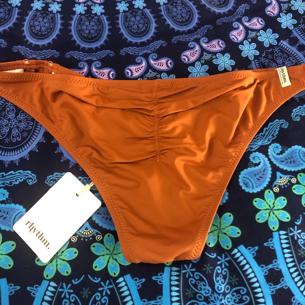 Ruched CHEEKY Terracota/brown bikini bottom sz XL